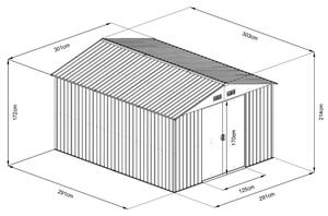Záhradný domček na náradie Avenberg 3.0 x 3.0 m ANTRACIT SD-X1010-H170
