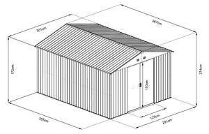 Záhradný domček na náradie Avenberg 3.7 x 3 m ANTRACIT SD-X1210-H170