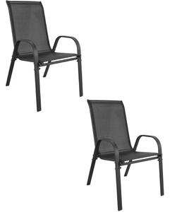 Set dvoch záhradných stoličiek SOFIA tmavosivé (2 ks)