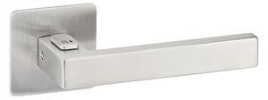 Dverové kovanie TWIN CUBOID HR H 1682FL FAST LOCK/E - plochá rozeta, klika/klika s uzamykáním levá, Twin E (nerez matná)