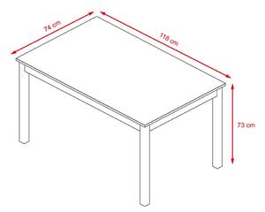 Jedálenský set 4x stolička + stôl Catini KAMPI - Biela