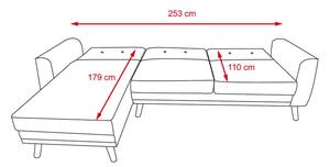Univerzálne a rozkladacie rohové sofa LOTTA - sivá