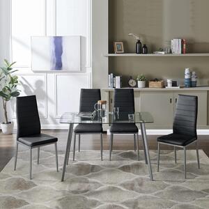 Jedálenský set 4x stolička + stôl Catini ELEN čierna
