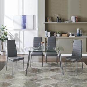 Jedálenský set 4x stolička + stôl Catina ELEN sivá