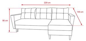 Rozkladacia rohová sedacia súprava OSLO, úložný priestor - Sivá