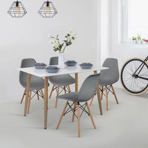 Set jedálenského nábytku stôl KARUP + 4ks stolička ANDERSON sivá