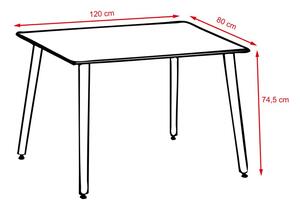 Set jedálenského nábytku stôl KARUP + 4ks stolička ANDERSON sivá