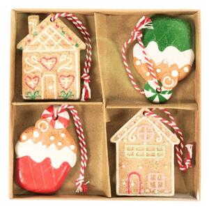 Sada 4 ks vianočných ozdôb WINTER SWEETS 6 cm