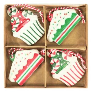 Sada 4 ks vianočných ozdôb CHRISTMAS PATISSERIE 6 cm