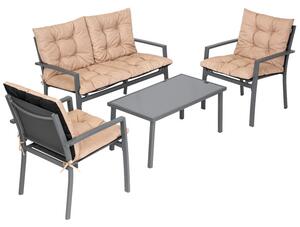 Set záhradného nábytku PLATINUM sivý / béžový