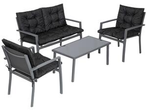 Set záhradného nábytku PLATINUM sivý / čierny