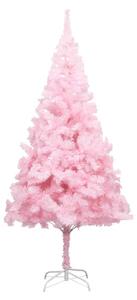 Osvetlený umelý vianočný stromček+stojan, ružový 240 cm, PVC