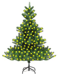 Umelý vianočný stromček jedľa Nordmann s LED zelený 240 cm