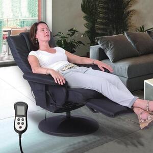 Polohovateľné masážne relaxačné televízne kreslo GULLIVER – čierna farba