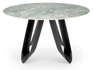 Halmar GIOVANI stôl jedálenský 135/76/60cm, mramor/oceľ, zelená/čierna
