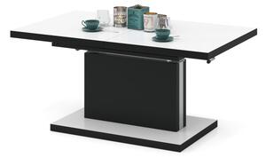 ASTON bielo-čierny, rozkladací, zdvíhací, konferenčný stolík