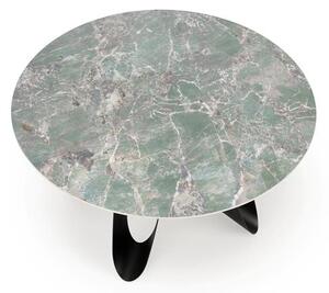 Halmar GIOVANI stôl jedálenský 135/76/60cm, mramor/oceľ, zelená/čierna