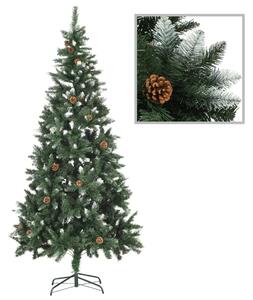 Umelý vianočný stromček s LED, súpravou gulí a šiškami 210 cm