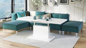 ASTON bílý, rozkládací, zvedací konferenční stůl, stolek