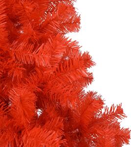 Umelý vianočný stromček s LED a súpravou gulí 240cm červený PVC