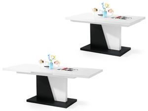 NOIR biely / čierny, rozkladacia, konferenčný stôl, stolík, čiernobiely