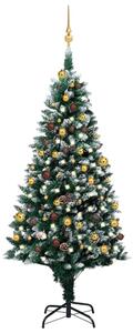 Umelý vianočný stromček s LED, súpravou gulí a šiškami 180 cm
