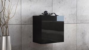 KWADRO 50 lesk, čierna, moderná závesná skrinka