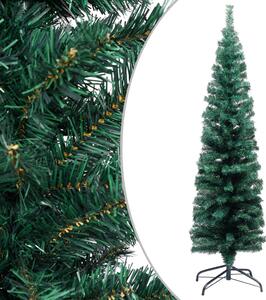 Úzky umelý vianočný stromček s LED a sadou gulí zelený 120 cm