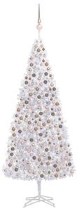 Umelý vianočný stromček s LED a súpravou gulí biely 500 cm