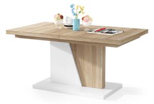 GRAND NOIR dub sonoma / biely, rozkladací, konferenčný stôl, stolík