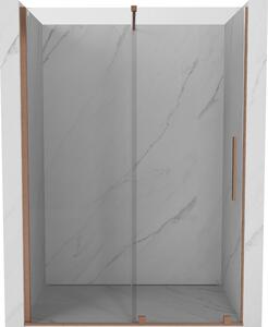 Mexen Velar, posuvné dvere do otvoru 140x200 cm, 8mm číre sklo, medená matná, 871-140-000-01-65