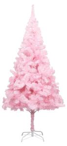 Umelý vianočný stromček s LED a súpravou gulí 240cm ružový PVC