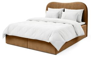 Manželská boxspring posteľ s úložným priestorom Ambra Lux 160x200 - škoricová