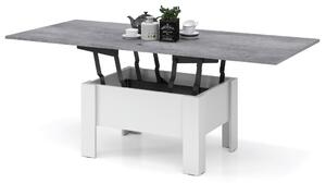 OSLO betón (sivá)/ biela, rozkladací, zdvíhací konferenčný stôl, stolík