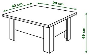 OSLO dub sonoma, rozkladací, zdvíhací konferenčný stôl, stolík