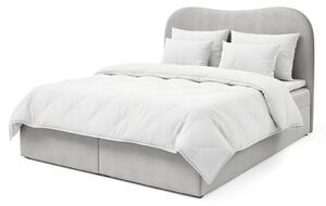 Manželská boxspring posteľ s úložným priestorom Ambra Lux 140x200 - svetlosivá