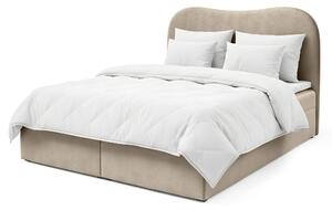 Čalúnená boxspring posteľ s úložným priestorom Ambra Lux 120x200 - béžová