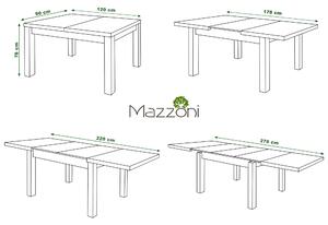 ROYAL jedálenský stôl rozkladací - biela / betón, pre 8 osôb