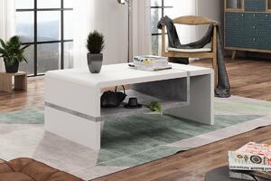 FOLK biely / beton - konferenčný stolík, obdĺžnikový, laminát, moderný