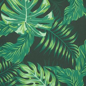 Sada 2 záhradných vankúšov zelené polyesterové štvorcové vankúše 45 x 45 cm vzor palmového listu moderný dizajn