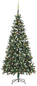 Umelý vianočný stromček s LED a súpravou gulí 210 cm