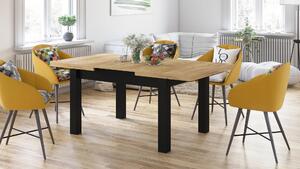 ROYAL jedálenský stôl rozkladací - zlatý dub / čierna, pre 8 osôb