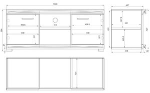 TV stolík SIMPLE D2, zlatý dub / biely lesk - do obývacej izby, vysoký lesk