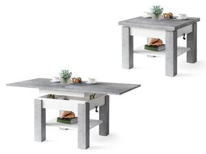 CLEO betón / biely, rozkladací, zdvíhací konferenčný stôl, stolík