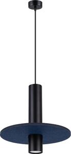 Sollux SL.1884 - Závesné svietidlo PELTA na lanku 1xGU10/10W/230V čierna/modrá
