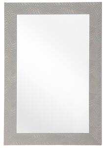 Nástenné zrkadlo sivé 60 x 91 cm plastové so vzorovaným rámom elegantné obdĺžnikové moderné