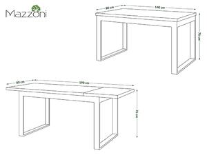Stôl LEVRO, prírodný dub, loft, výsuvný až na 1,9 m