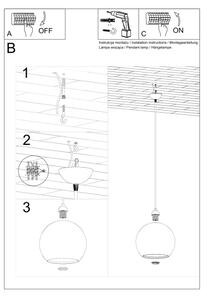 Sollux SL.0248 - Závesné svietidlo na kábli BALL 1xE27/15W/230V pr. 30 cm číre/lesklý chróm