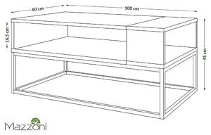 LYNX betón / biela, konferenčný stolík, moderný, loft