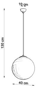 Sollux SL.0265 - Závesné svietidlo na lanku UGO 1xE27/15W/230V pr. 40 cm biela/lesklý chróm